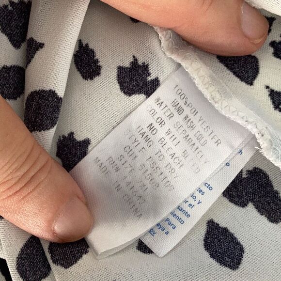 She + Sky Black White Tie Front Blouse Women’s 2XL Flutter Sleeve Plus - Picture 7 of 7